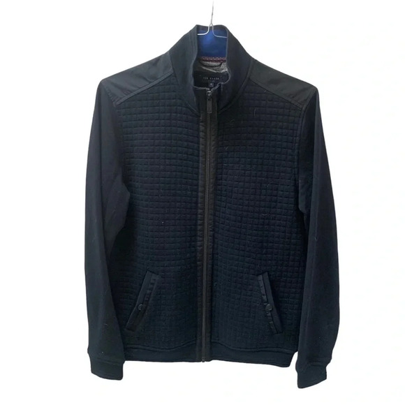 Ted Baker London Men’s Full Zip Whooty Navy Blue  Quilted Jacket - Picture 2 of 13